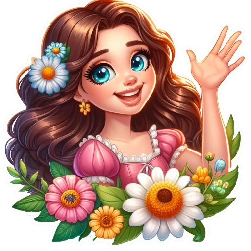 👋 Стикер «Flowers fairies bunnies» для Telegram