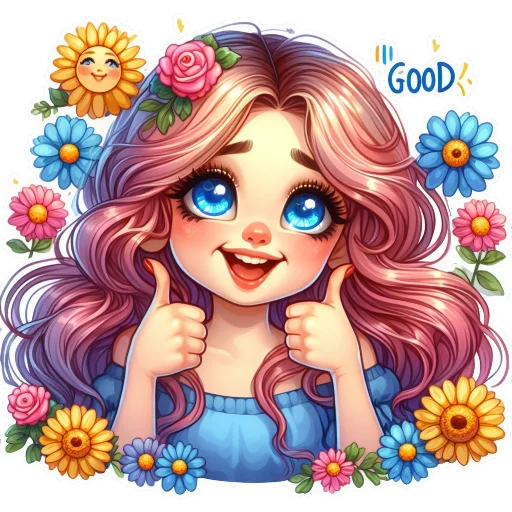 👍 Стикер «Flowers fairies bunnies» для Telegram
