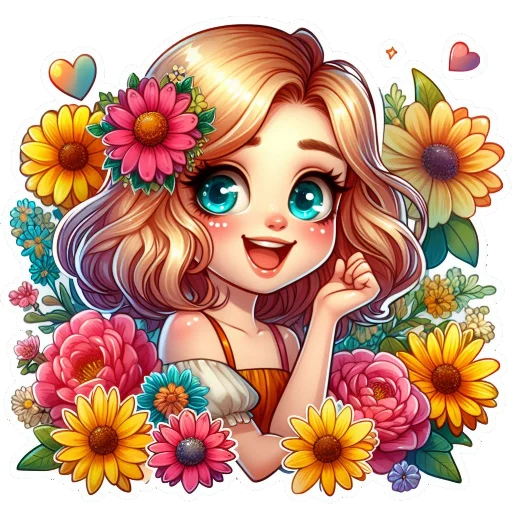 🤔 Стикер «Flowers fairies bunnies» для Telegram