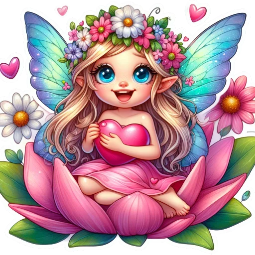 ❤ Стикер «Flowers fairies bunnies» для Telegram