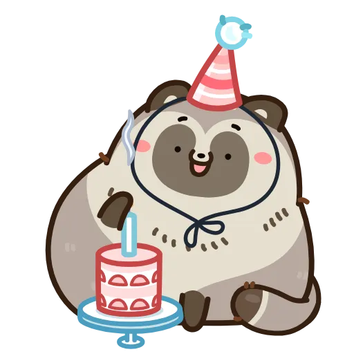 🥳 Эмодзи «Тануки Тю» для Telegram