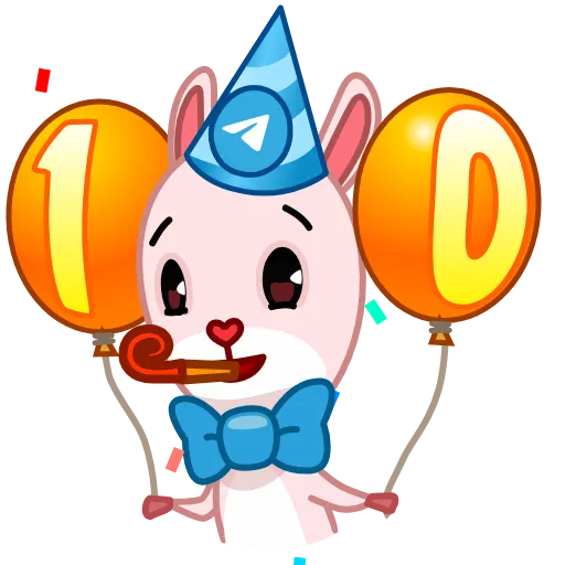 🎂 Эмодзи «10 Years of Telegram» для Telegram