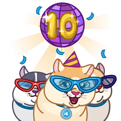 🎂 Эмодзи «10 Years of Telegram» для Telegram