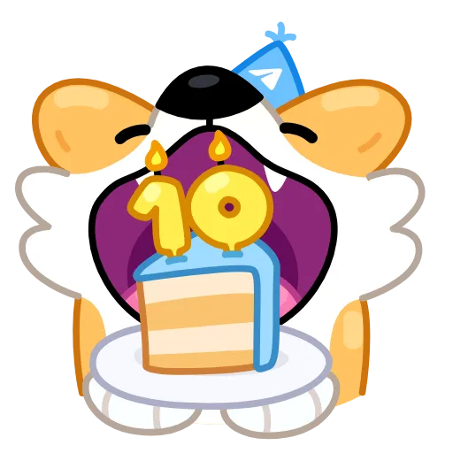 🎂 Эмодзи «10 Years of Telegram» для Telegram