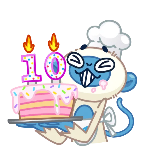 🎂 Эмодзи «10 Years of Telegram» для Telegram