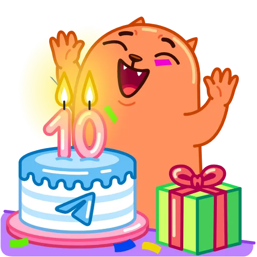 🎂 Эмодзи «10 Years of Telegram» для Telegram