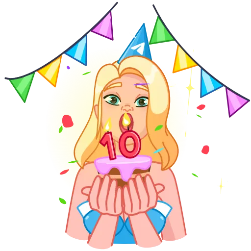 🎂 Эмодзи «10 Years of Telegram» для Telegram