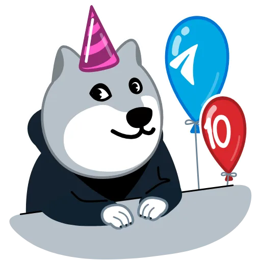 Стикерпак 10 Years of Telegram для Telegram