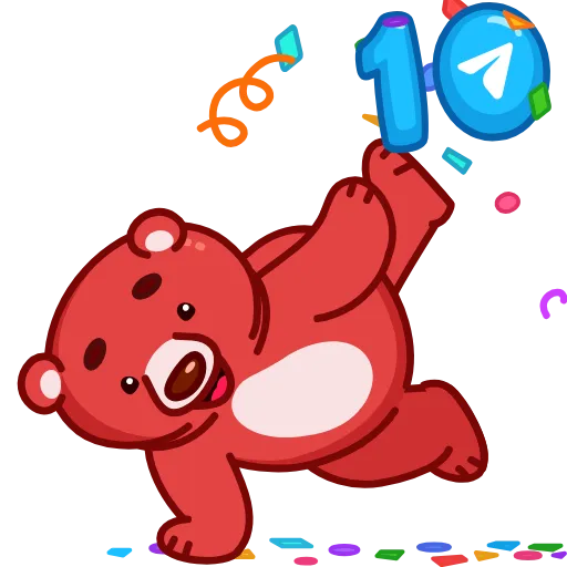🎂 Эмодзи «10 Years of Telegram» для Telegram