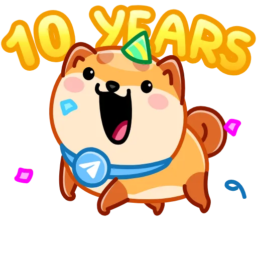 🎂 Эмодзи «10 Years of Telegram» для Telegram