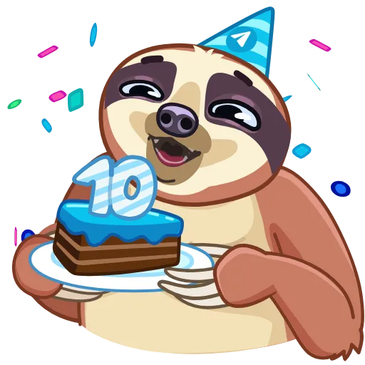 🎂 Эмодзи «10 Years of Telegram» для Telegram