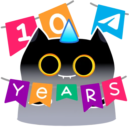 🎂 Эмодзи «10 Years of Telegram» для Telegram