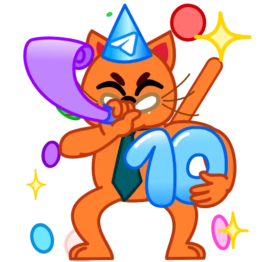 🎂 Эмодзи «10 Years of Telegram» для Telegram
