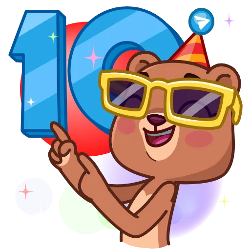 🎂 Эмодзи «10 Years of Telegram» для Telegram