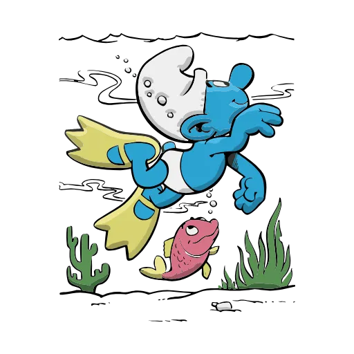 🏊 Эмодзи «The Smurfs» для Telegram