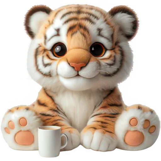 ☕️ Стикер «Милый тигренок» для Telegram