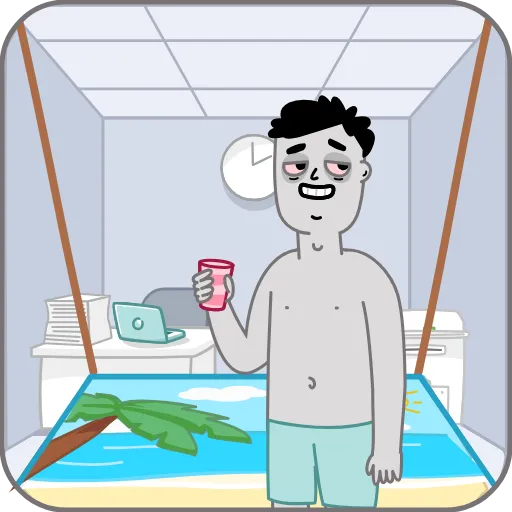 🏖 Эмодзи «Tired» для Telegram