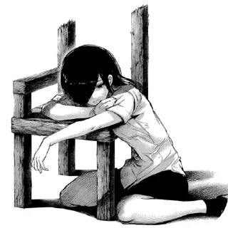 🙁 Стикер «😟 Тоука Киришима» для Telegram