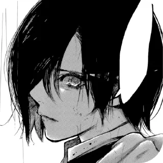 😭 Стикер «😟 Тоука Киришима» для Telegram