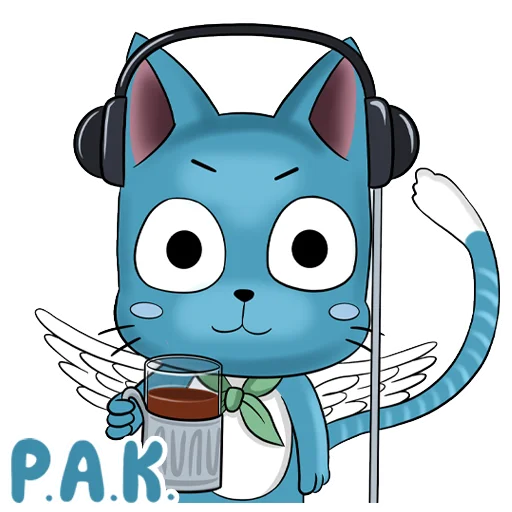 🎧 Стикер «Котик турагент Хэппи» для Telegram