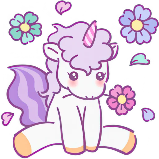 🌷 Стикер «Единорожек» для Telegram