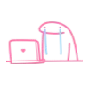💻 Эмодзи «Flork Pink Amp» для Telegram