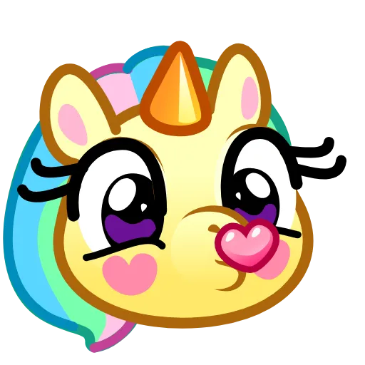 😘 Стикер «Unicorn Emoji -» для Telegram