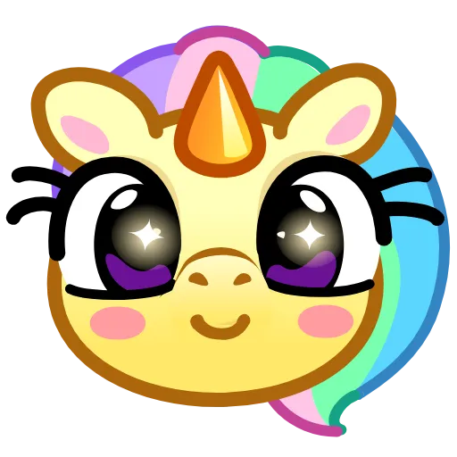 🤩 Стикер «Unicorn Emoji -» для Telegram