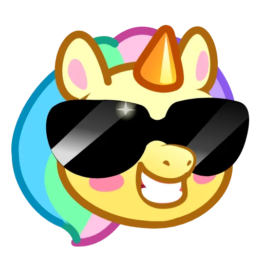 😎 Стикер «Unicorn Emoji -» для Telegram