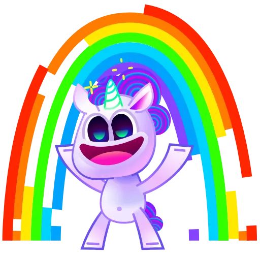 🌈 Эмодзи «Единорожек» для Telegram