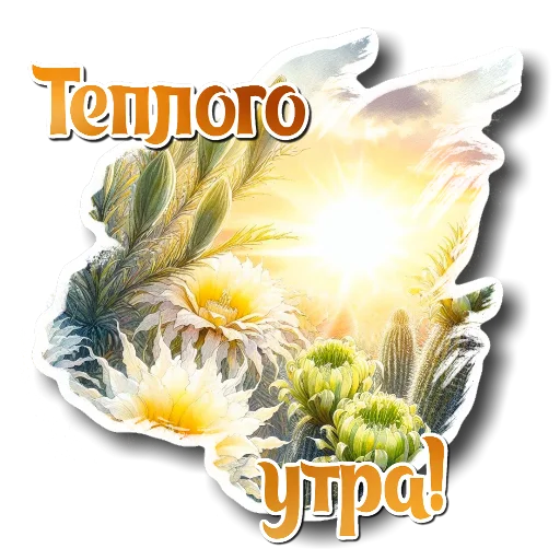 🌸 Стикер «Утро день вечер ночь» для Telegram
