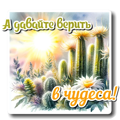 🌸 Стикер «Утро день вечер ночь» для Telegram