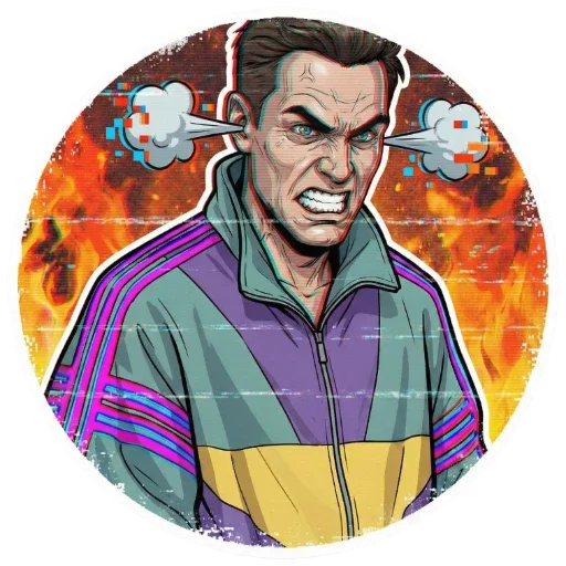 😤 Стикер «VHS Glitch Mood» для Telegram