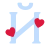 🩵 Эмодзи «Буквы с сердечками и иконки ко дню всех влюбленных» для Telegram
