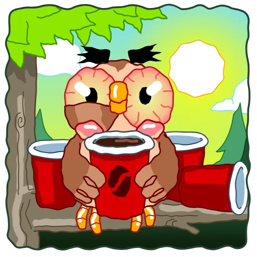 ☕ Эмодзи «Wally The Owl» для Telegram