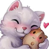 🤗 Эмодзи «White Cat» для Telegram