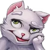 😒 Эмодзи «White Cat» для Telegram