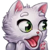 😲 Эмодзи «White Cat» для Telegram