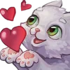 🥰 Эмодзи «White Cat» для Telegram