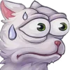 😓 Эмодзи «White Cat» для Telegram