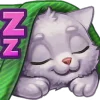 😴 Эмодзи «White Cat» для Telegram