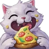 🍕 Эмодзи «White Cat» для Telegram