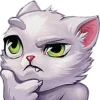 🤔 Эмодзи «White Cat» для Telegram