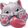 👅 Эмодзи «White Cat» для Telegram