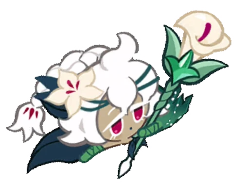 🌷 Стикер «White Lily Cookie! (Anim)» для Telegram