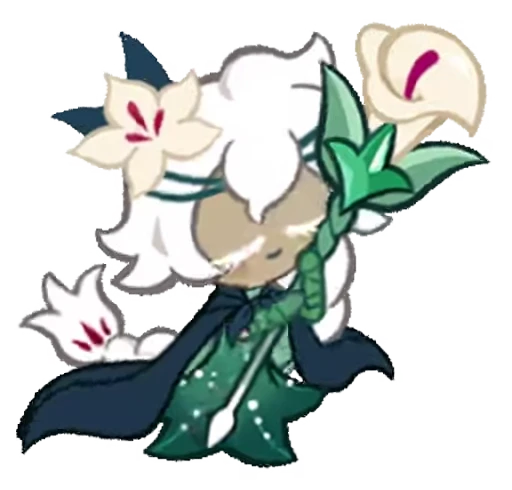 🌷 Стикер «White Lily Cookie! (Anim)» для Telegram