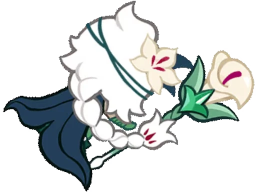🌷 Стикер «White Lily Cookie! (Anim)» для Telegram