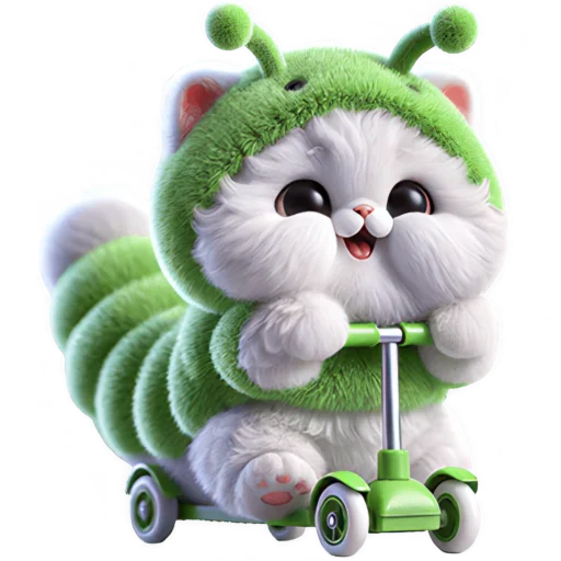 🛴 Стикер «Пушистый Червяк» для Telegram