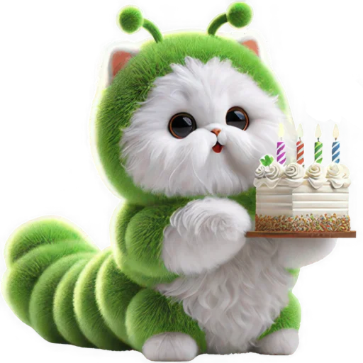 🎂 Стикер «Пушистый Червяк» для Telegram