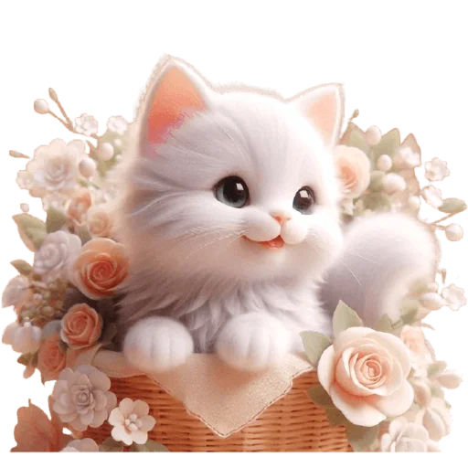 💐 Стикер «Белая котька» для Telegram